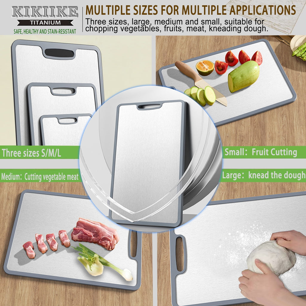 Titanium Cutting Board Double-sided non-slip silicone edging Pure Titanium Cutting Boards for Kitchen - Double-Sided ... - Image 5
