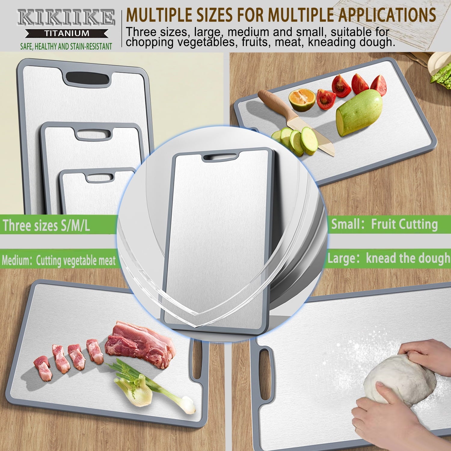 Titanium Cutting Board Double-sided non-slip silicone edging Pure Titanium Cutting Boards for Kitchen - Double-Sided ... - Image 5