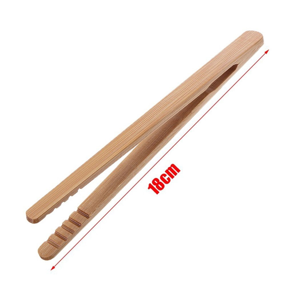 Yannee 2 Pcs Bamboo Toaster Tongs for Toast Pickles Tea Cooking Kitchen Tongs - Image 2