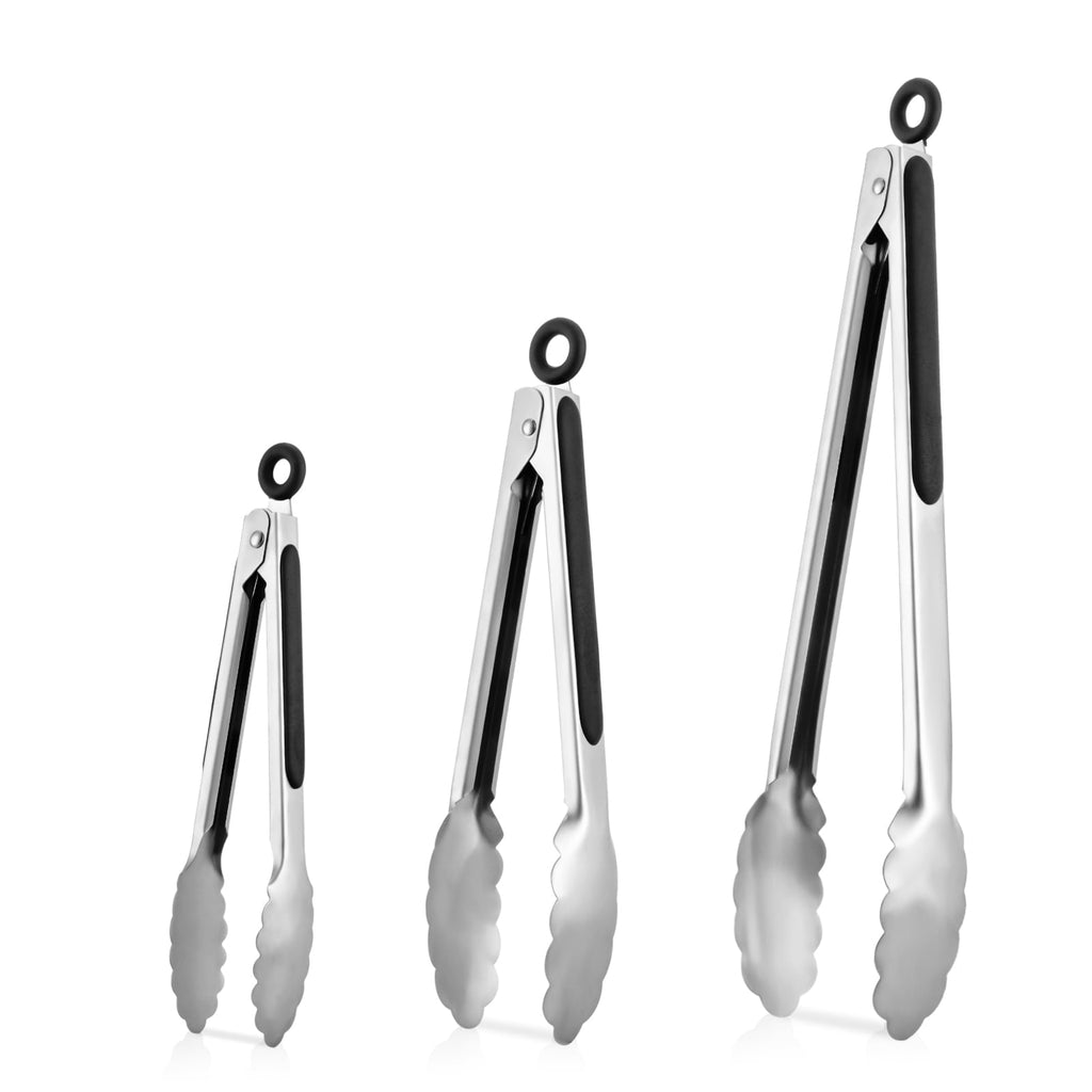 Abaima 3 Pcs Kitchen Tongs for Cooking,8'' 10'' 13'' Stainless Steel Serving Tongs Barbecue Tongs with Non-Slip Grip ...