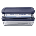 Anchor Hocking Glass Food Storage Containers with Lids, 3 Cup Rectangular, Set of 2