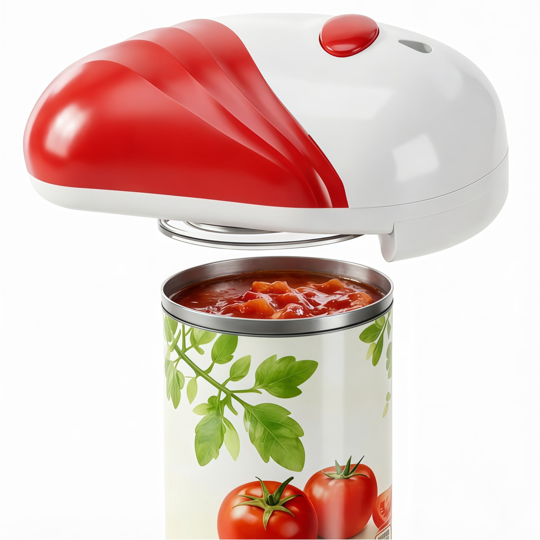 Auto Can Opener for Seniors with Arthritis, Easy Hands-Free Use, Red