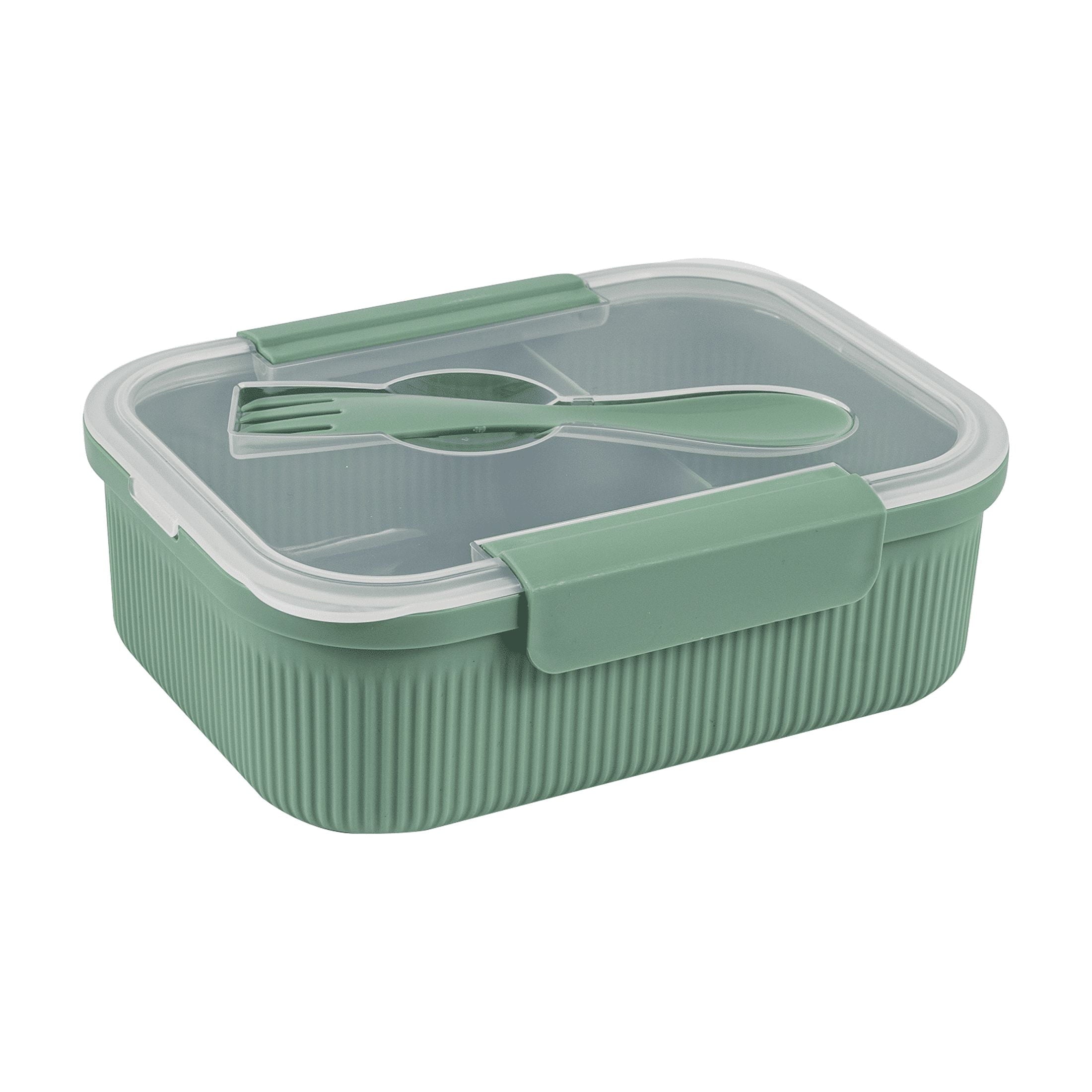 Mainstays Food Storage Bento Container, Rectangle, Green, 42oz Capacity, A Practical Choice for School Lunches and Ac...