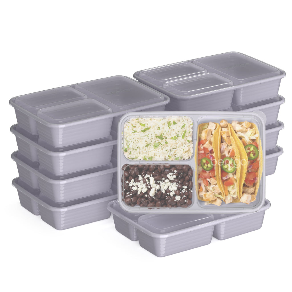 Bentgo Prep 3-Compartment Meal Prep Containers with Lids, PFAS & BPA Free Materials, Durable, Microwave, Freezer, & D...