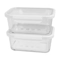 Better Homes & Gardens 4Cup Rectangle Glass Food Storage Container with Tritan Lid. Set of 2, 4 Pieces, Designed to H...