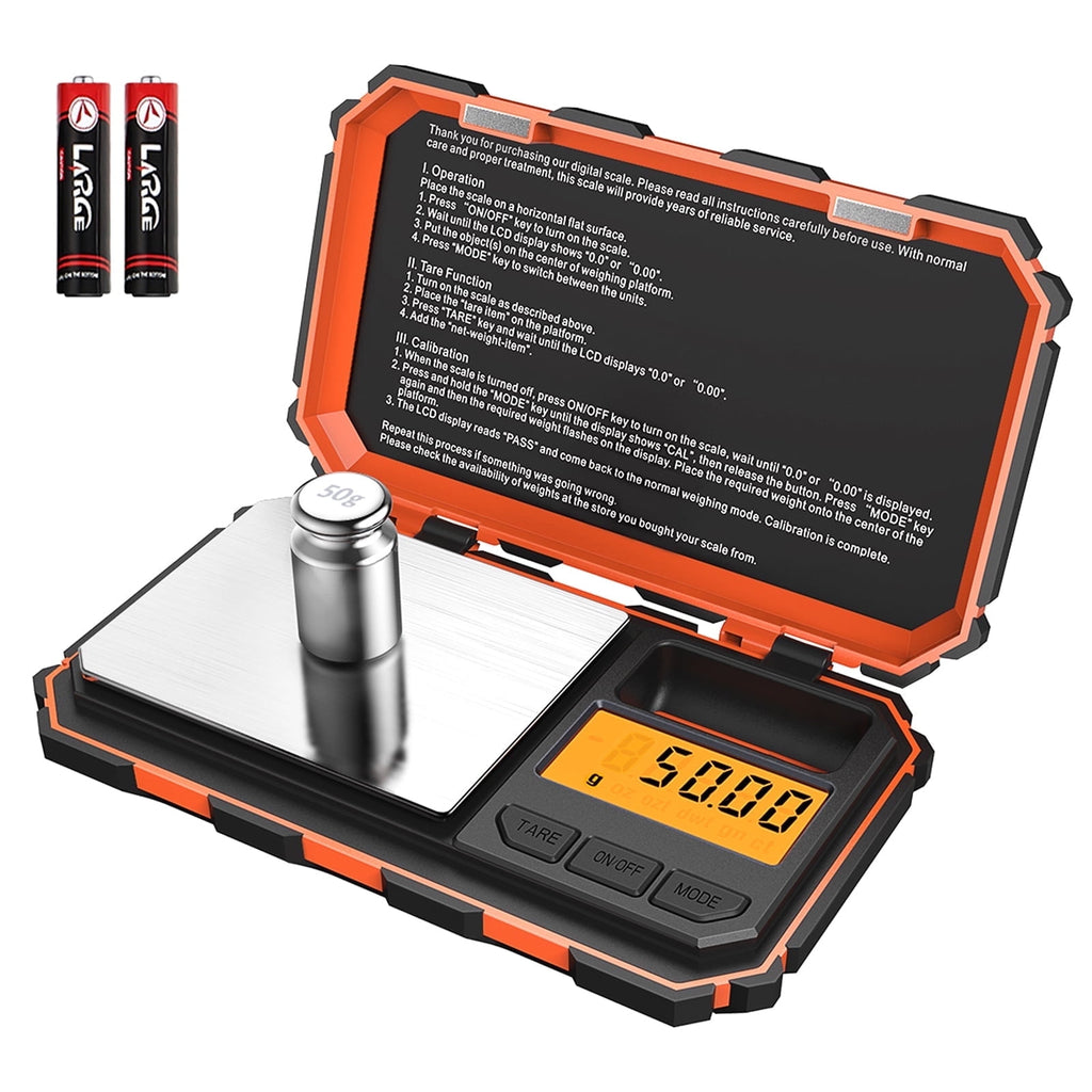 Brifit Digital Scale, 200g/0.01g Mini Scale Electronic Smart Scale 50g Calibration Weight LCD Backlit Display Tare Fu...