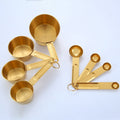 CSCHome Stainless Steel Measuring Cups,Measuring Cup Spoon Set,Kitchen Accessories 8 PCS(Gold)