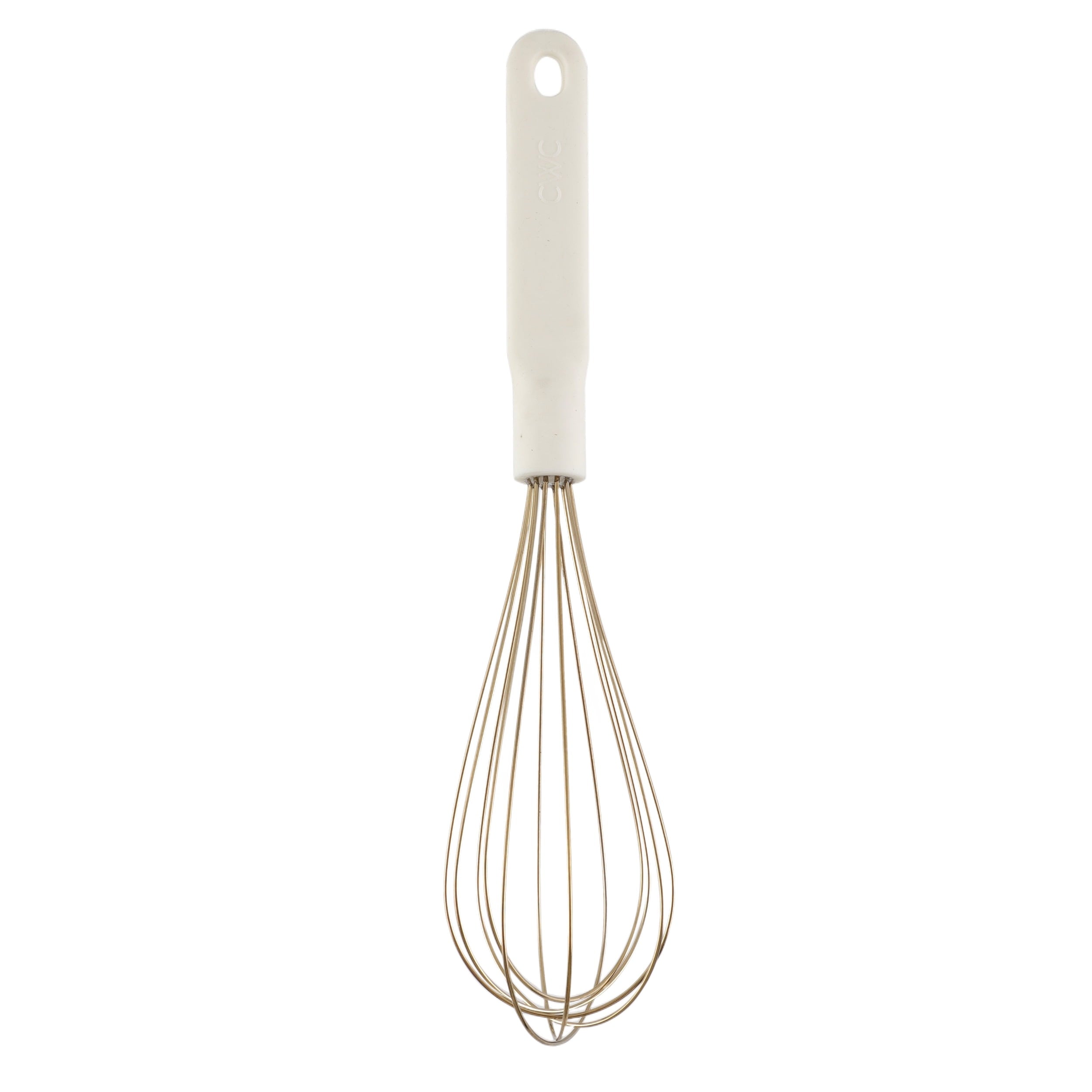 Wire Hand Whisk for Cooking Durable, Rust-Resistant & Dishwasher Safe, Cream & Gold