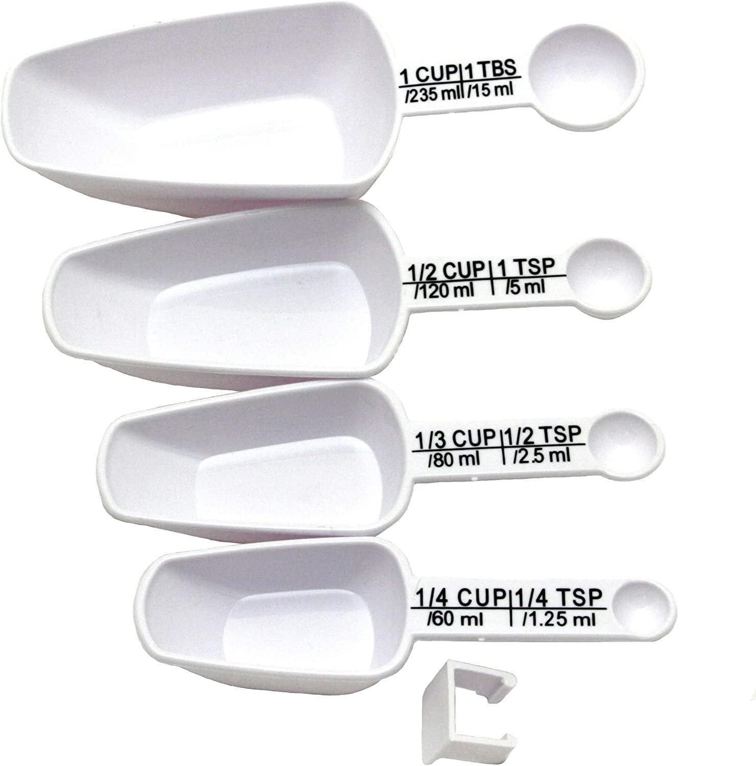Chef Craft 4pc Nesting Measuring Scoop & Spoon Combo Set - Measure 1/4 tsp to 1 Cup - Image 3