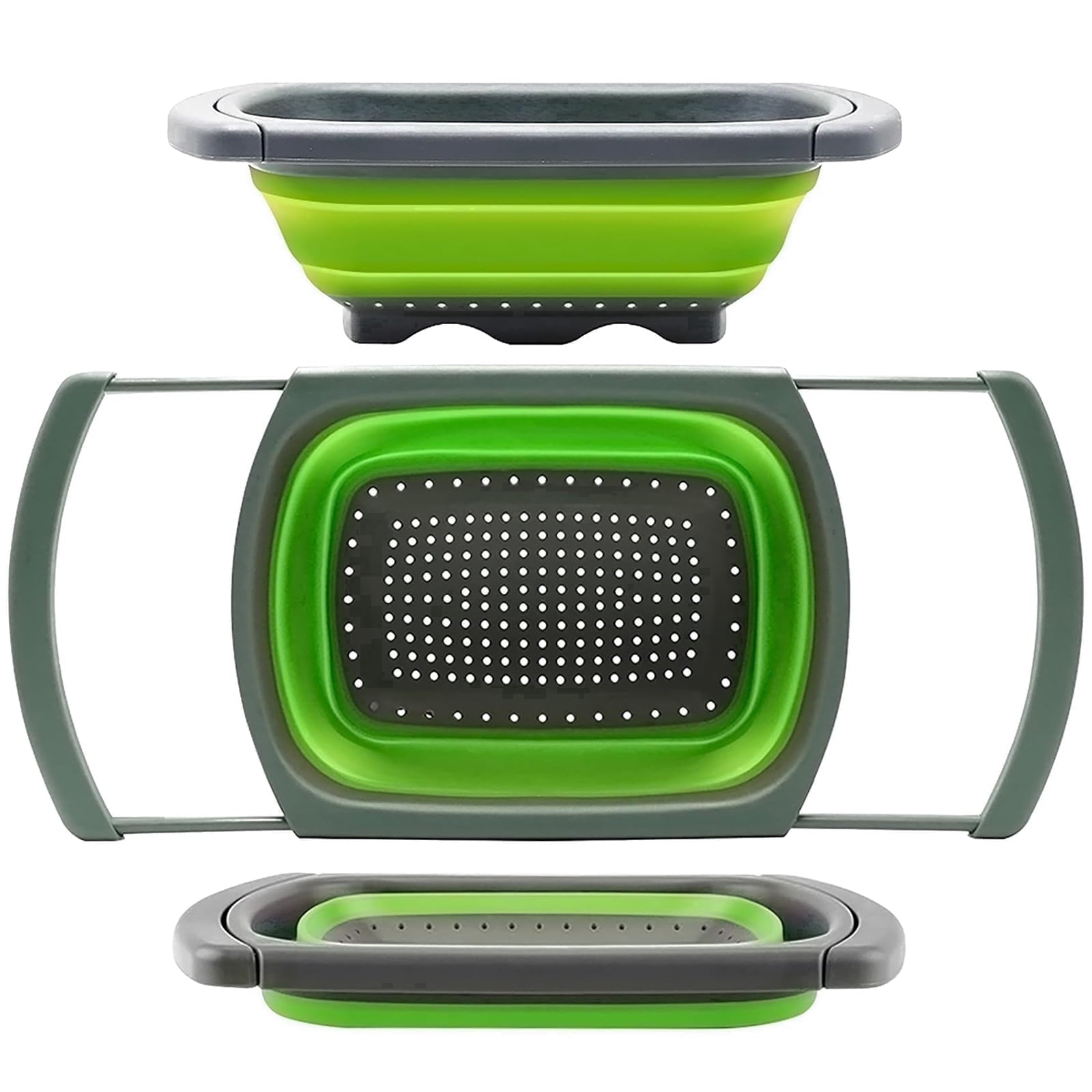 Colander collapsible, Colander Strainer Over The Sink Vegetable Fruit Strainer Basket (6 Quart) with Extendable Handl...