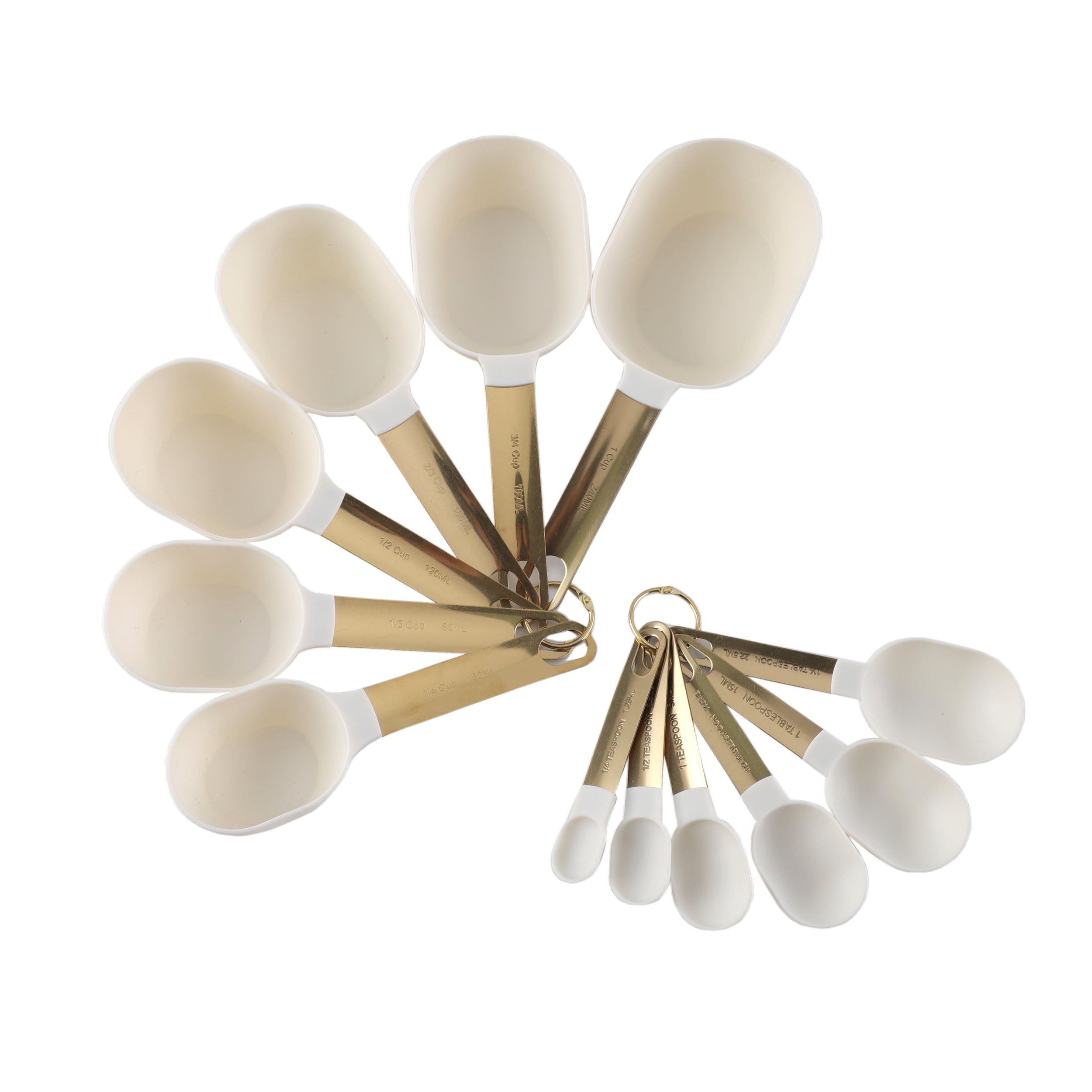 12-Piece Measuring Cup & Spoon Combo Set, Essential Kitchen Utensils, Dishwasher Safe, White