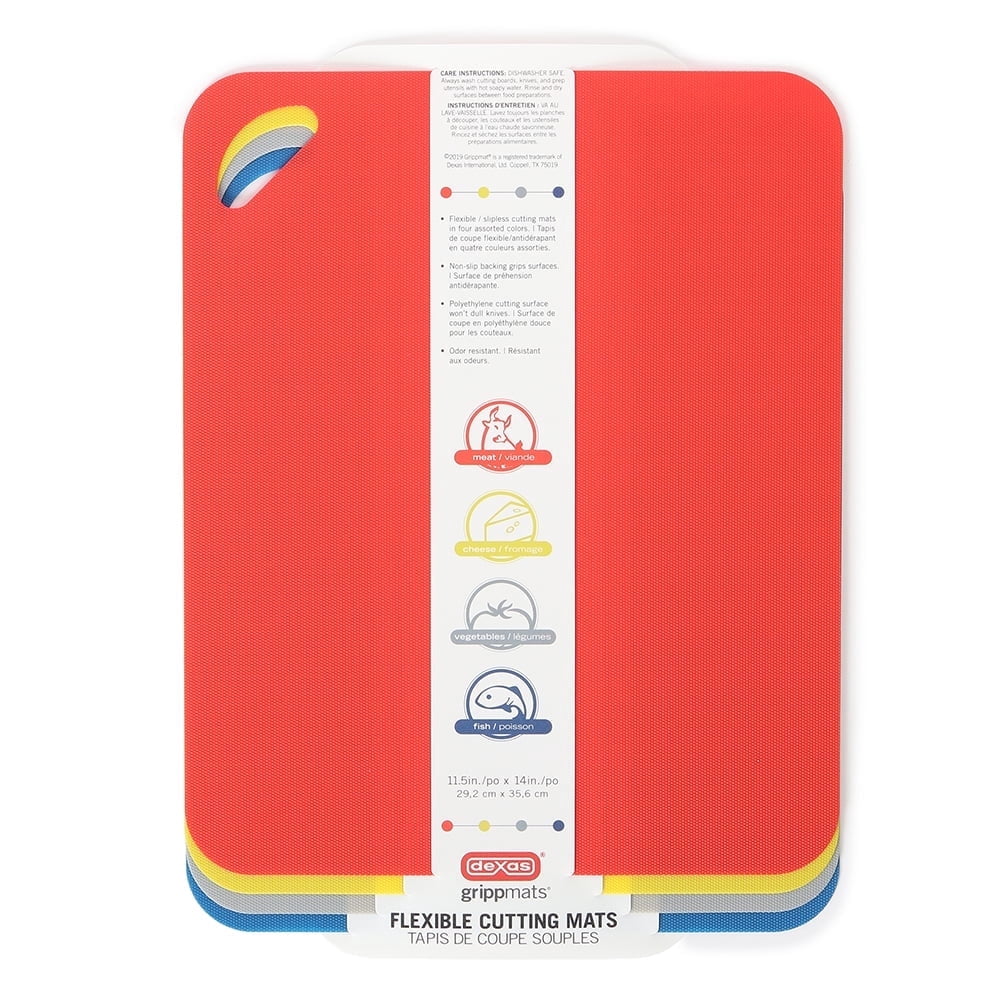 Dexas Heavy Duty Grippmat Poly Flexible Cutting Mats 4pc 11.5” x 14"