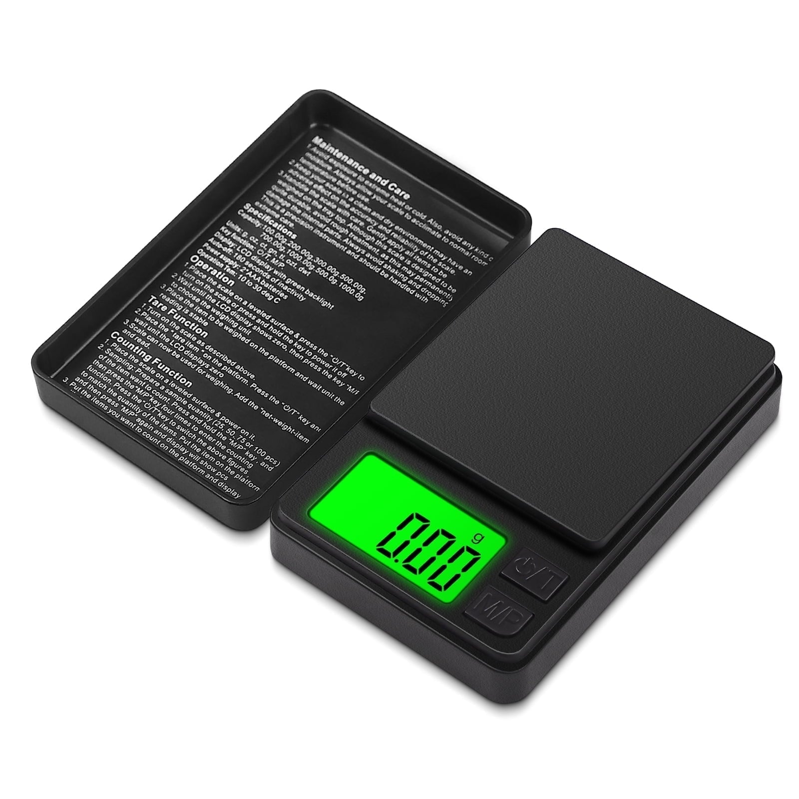 Digital Mini Pocket Scale, Gram Jewelry Gold Scale 1000g*0.01,Kitchen Food Scale Black for Power Gold Coin