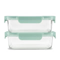 Ello Color Lock 3.4 Cup 2 Pack Glass Meal Prep Containers with Locking Lids