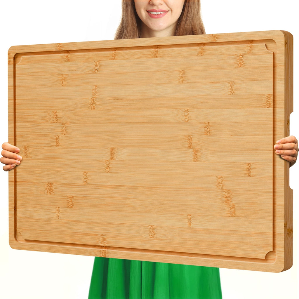 Empune 30 x 20 Extra Large Bamboo Cutting Board, Wooden Chopping Board for Kitchen, Stove Top Cover Large Charcuterie...