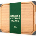 Empune Bamboo Cutting Board, 17"×11" Extra Large Wood Chopping Board for Kitchen, Deep Juice Groove and Built-in Hand...