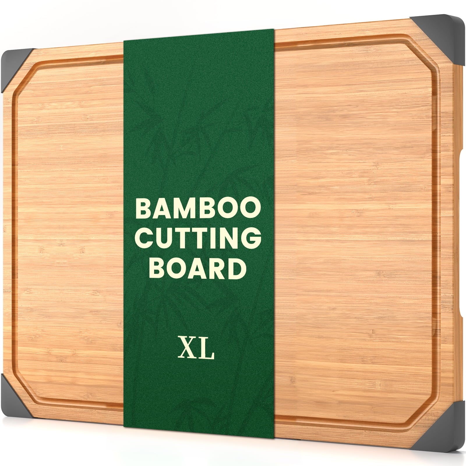 Empune Bamboo Cutting Board, 17"×11" Extra Large Wood Chopping Board for Kitchen, Deep Juice Groove and Built-in Hand...