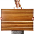 Sentsu 36x24 Extra Large Acacia Wood Cutting Boards with Juice Groove and Handles, 5XL Stove Top Cover Thick Heavy Du...