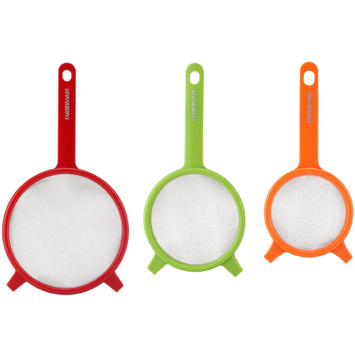 Professionals Red, Green & Orange Strainer Set of 3