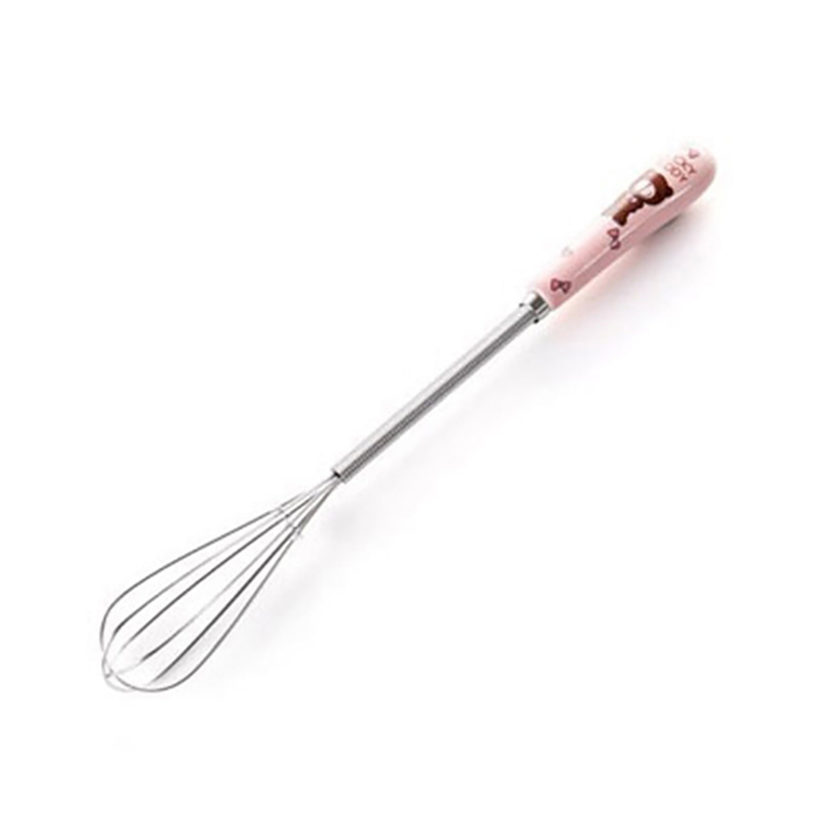 Farfi Wire Whisks Manual Clean Easily Stainless Steel Manual Mini Agitator Kitchen Egg Mixer for Kitchen (Pink)