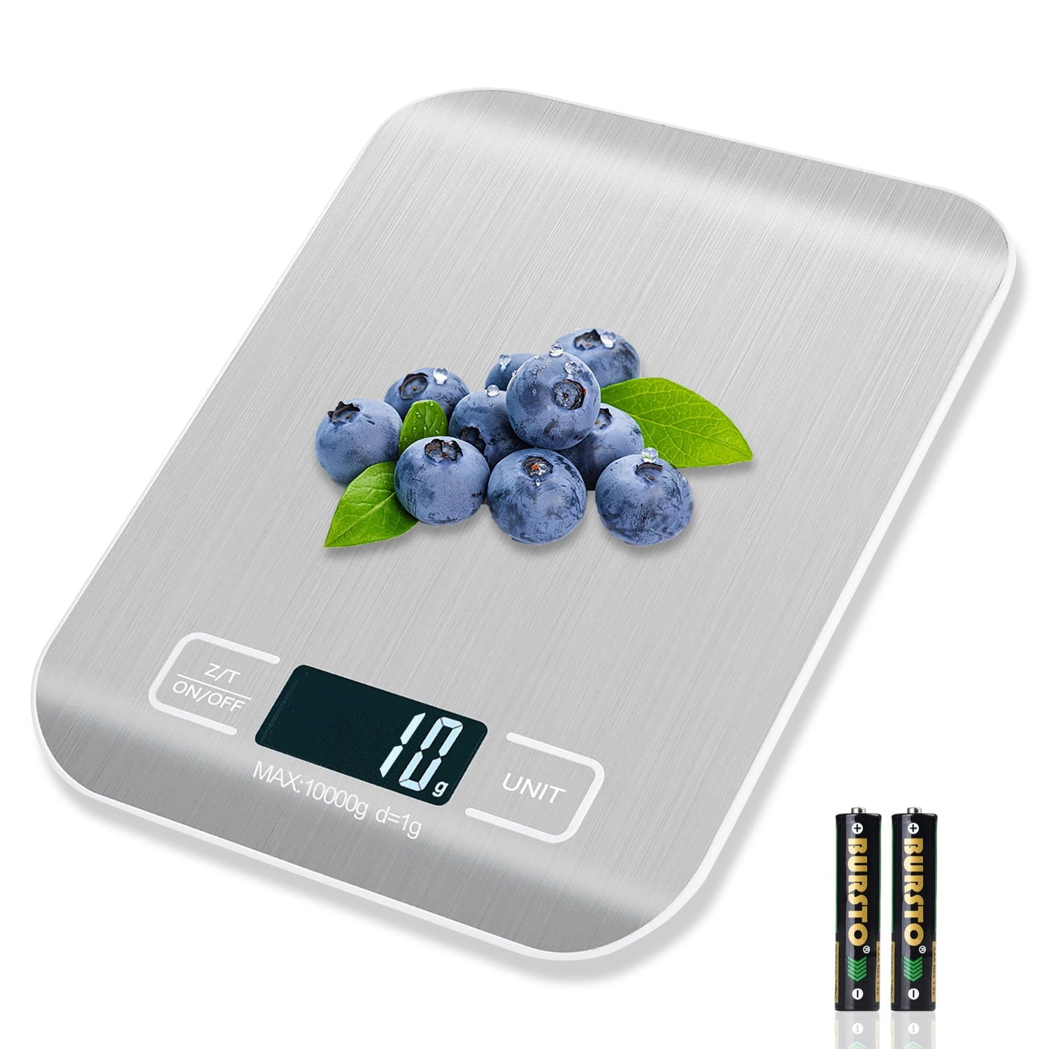 Food Scale, 22lb Kitchen Scale with 4 Units Tare Function & LCD Display, 0.1oz/1g Stainless Steel Digital Food Scale ...