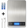 ZOWWKLLY Digital Food Kitchen Scale, Gram Scale 1g/0.1oz Accuracy, 15kg/33lb Stainless Steel with 5 Units, Tare Funct...