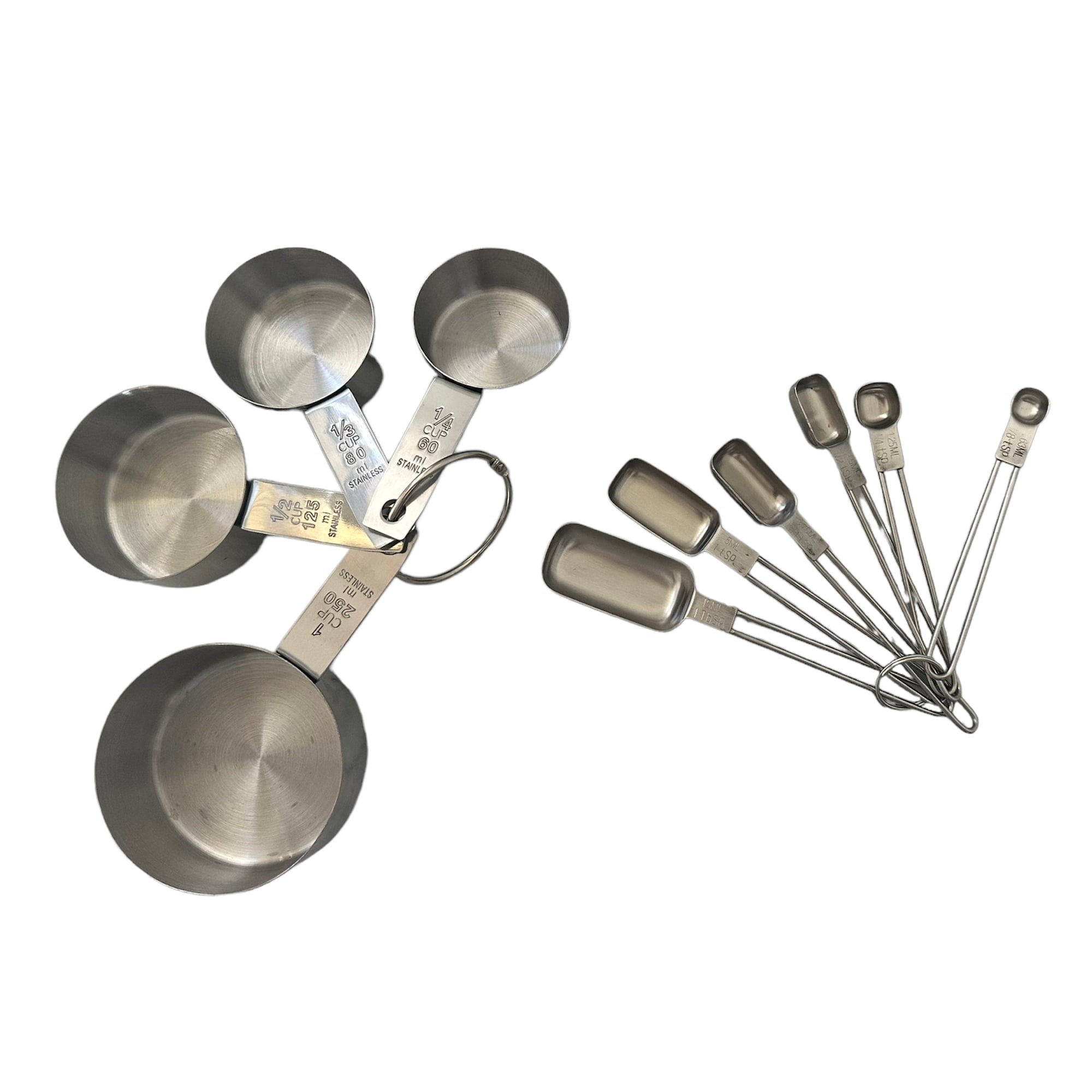 Fox Run Stainless Steel Measuring Cup and Spoon Set, 10 Different Sized Cups and Spoons