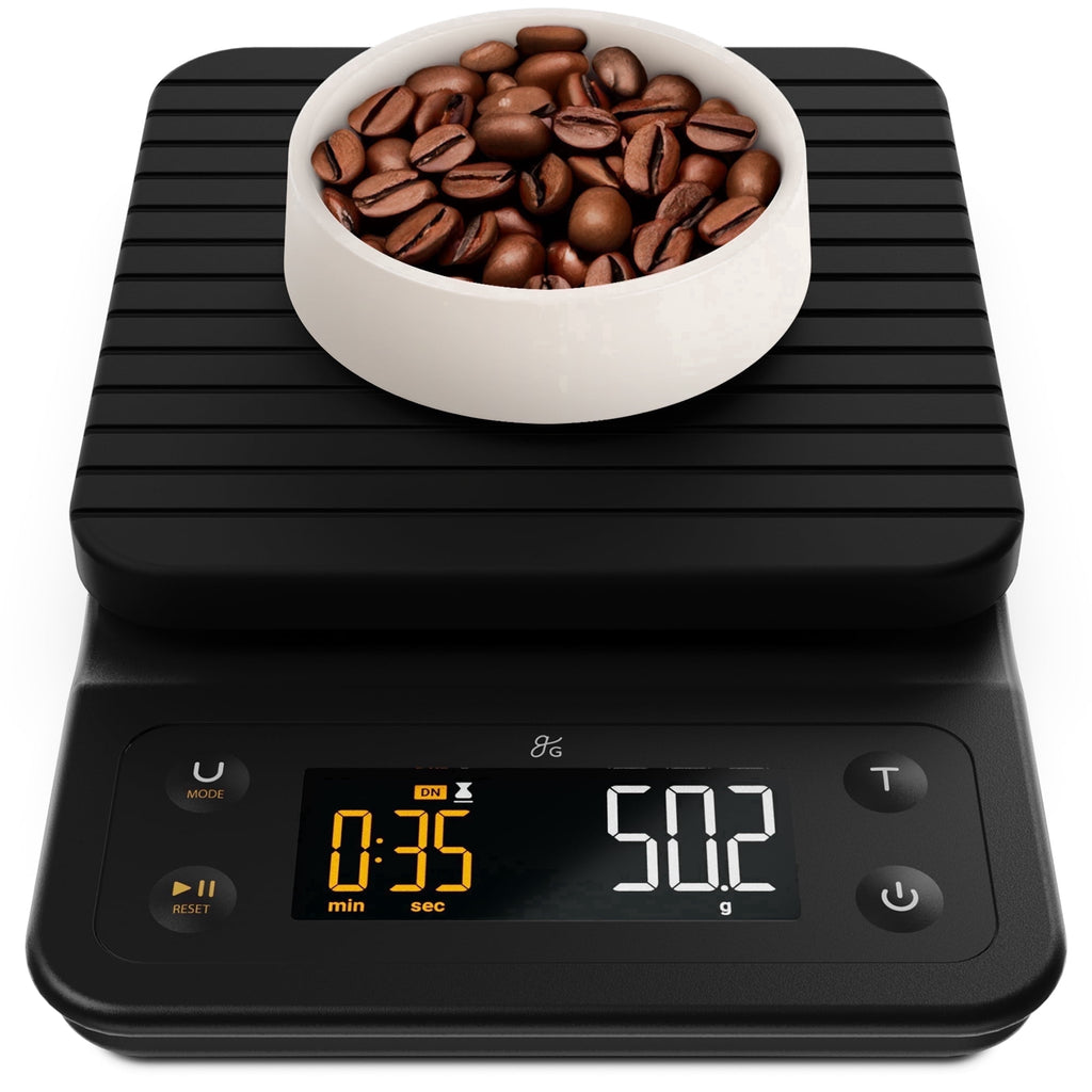 Greater Goods Coffee Scale with Timer, 0.1g Precision, 3kg Capacity, 6-Unit Digital Espresso & Pour-Over Scale, Silic...