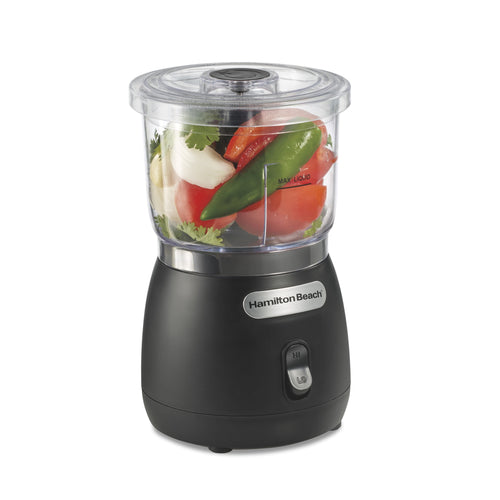 Stack & Press 2 Speed Food Chopper & Mini Food Processor, 3-Cup, Black