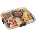 Hnrifc Charcuterie Board with Clear Lid, Travel Portable Cheese Board Charcuterie Boxes Cutting Boards for Kitchen (6...