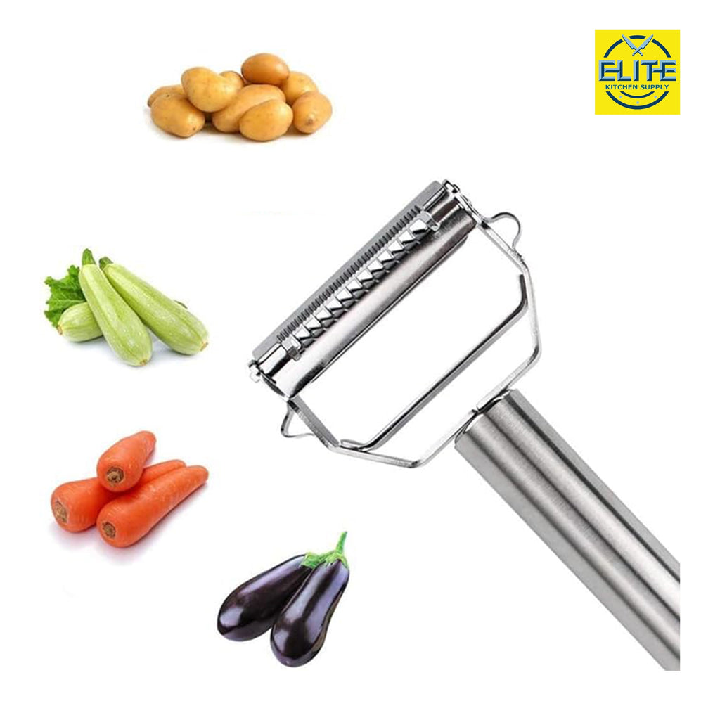 Julienne Peeler, Stainless Steel Vegetable Peeler, Double-Sided Blade Vegetable Julienne Cutter and Fruit Slicer, Dua...