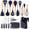 Kitchen Utensils Set- 19 Pcs Silicone Cooking Utensils Set for Nonstick Cookware-Silicone Spatulas Set, Kitchen Gadge...