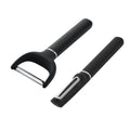 2-Piece Stainless Steel Swivel Y and Vegetable Peeler, Black