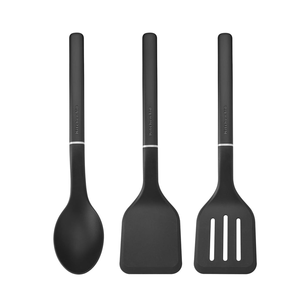 3-Piece Cooking Utensils Set with Ergonomic Handles, Black