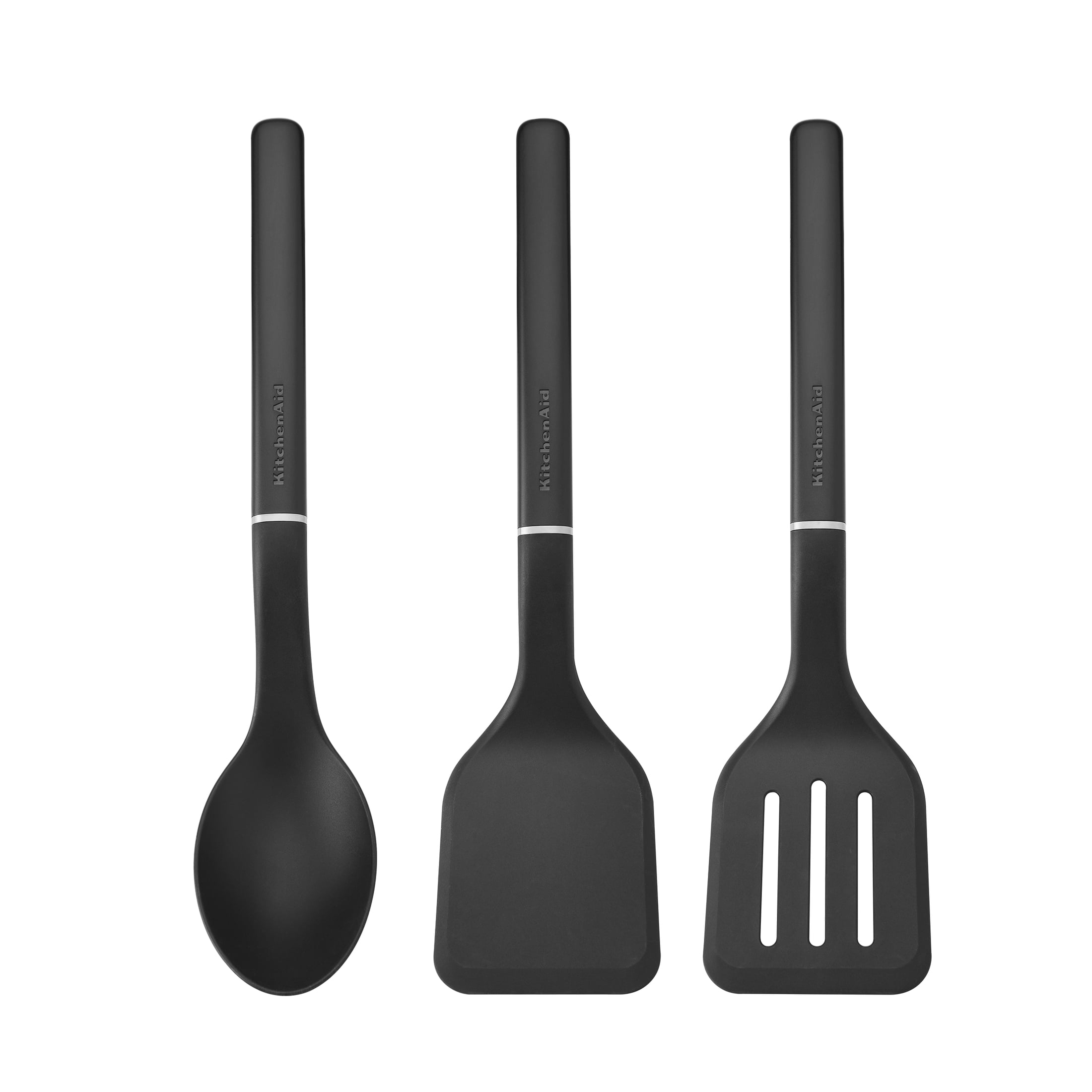 3-Piece Cooking Utensils Set with Ergonomic Handles, Black