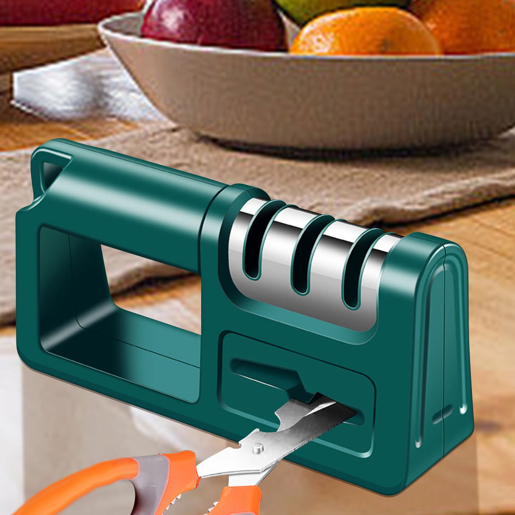 Knife Sharpener, Scissor Sharpener, 4-in-1 Multi Functional Ceramic Rod, Handheld Kitchen Tool for Knives and Scissor...
