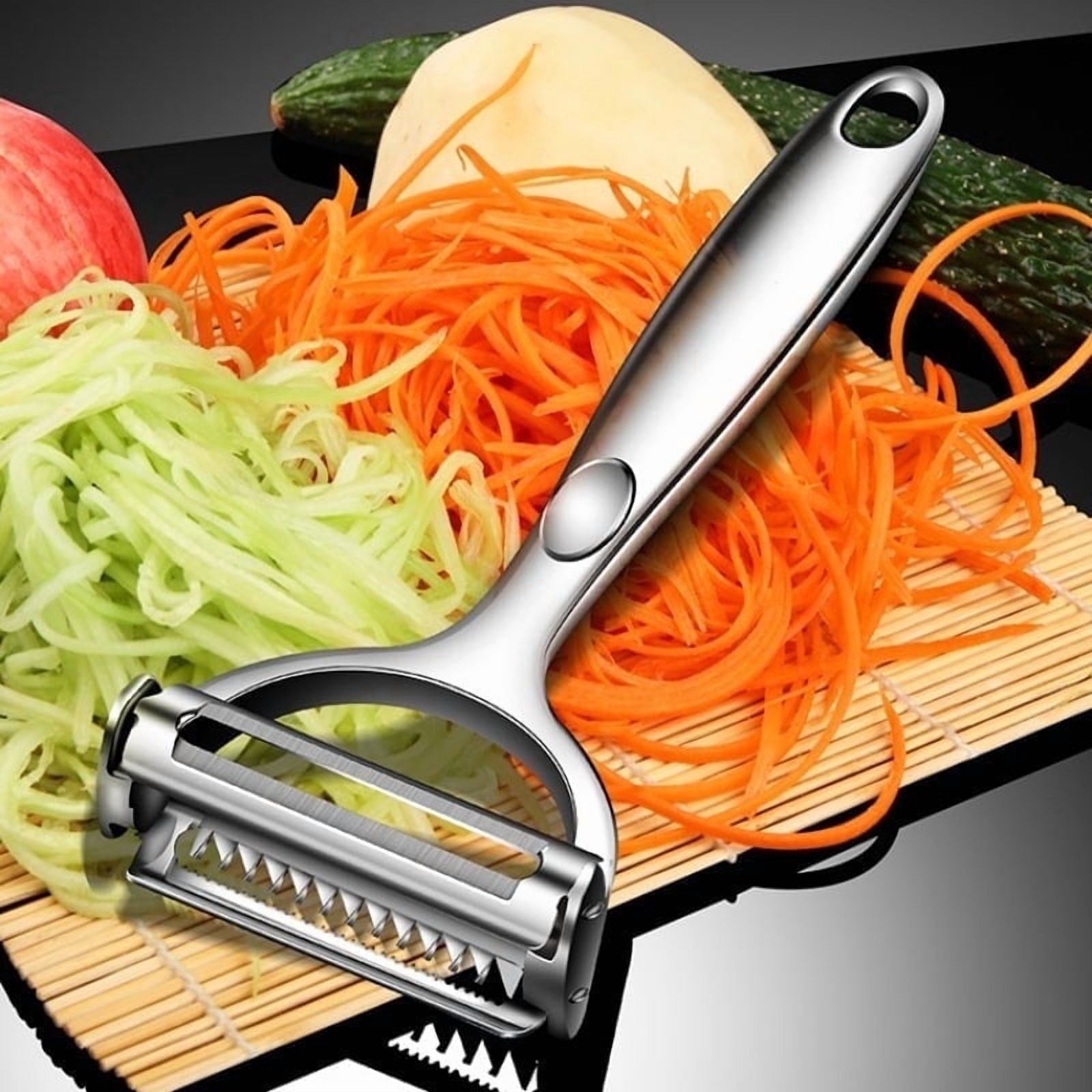 LIIGEMI 2-in-1 Vegetable Peeler and Julienne Cutter - Stainless Steel Y Peeler for Potatoes, Cucumber, Apple Peeler -...