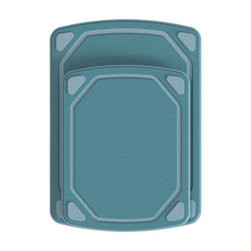 Mainstays 2 Pieces 8.5 x 11 and 10 x 14 Non-Slip Recycled Poly Cutting Board, Blue Color