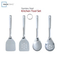 Mainstays Stainless Steel 4-Piece Utensil Set: Includes Spatula, Slotted Spatula, Spoon, and Slotted Spoon