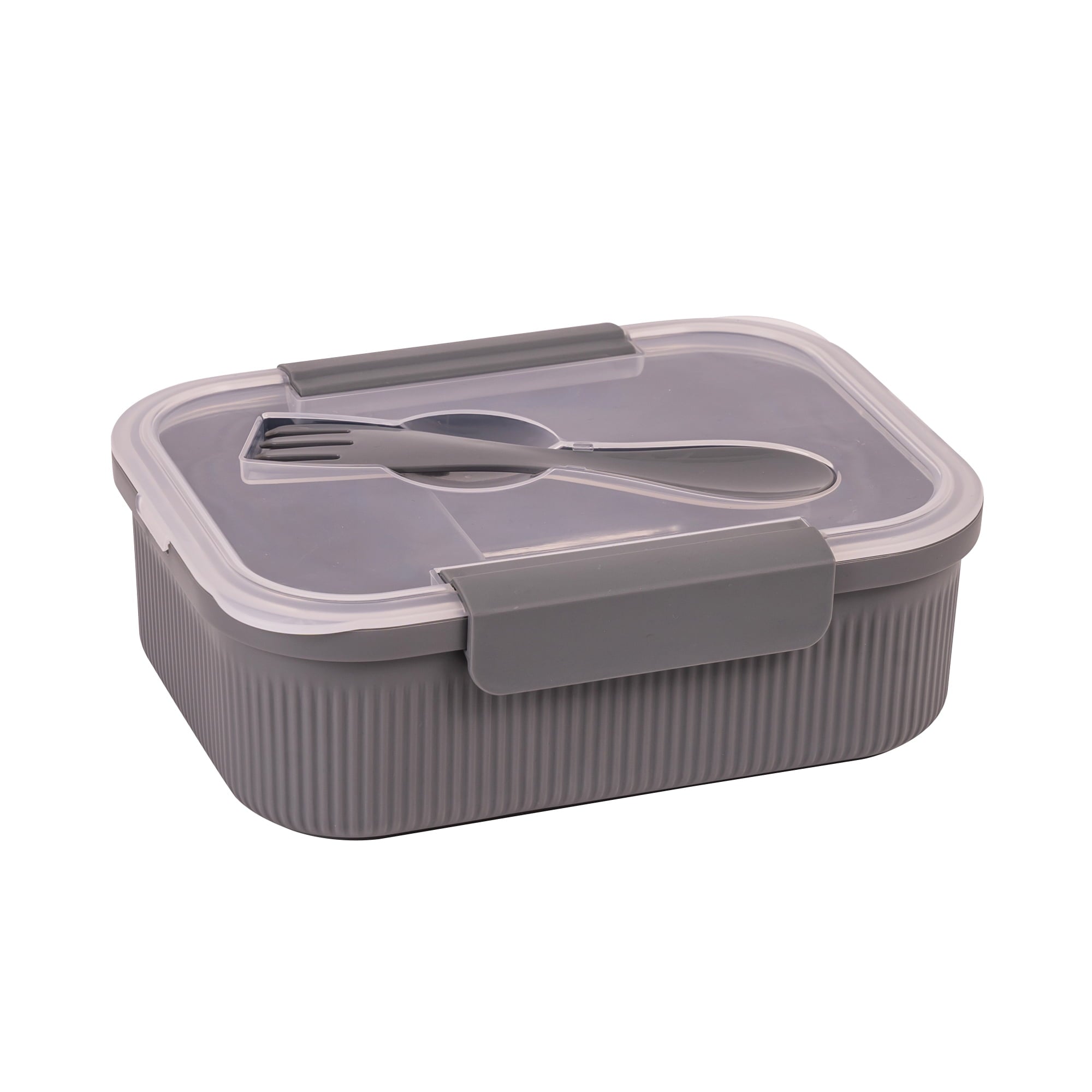 Mainstays Food Storage Bento Container, Rectangle, Gray, 42oz Capacity, A Practical Choice for School Lunches and Act...