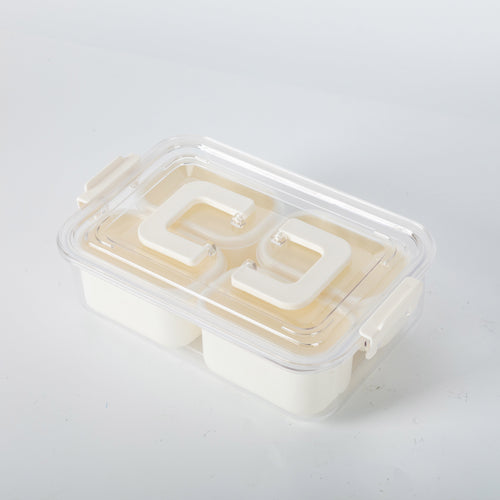 Mainstays Snackle Box, Lunch & Snack Container with lids, Plastic, Mini, 4 Compartment , White, Made for Portable Foo...