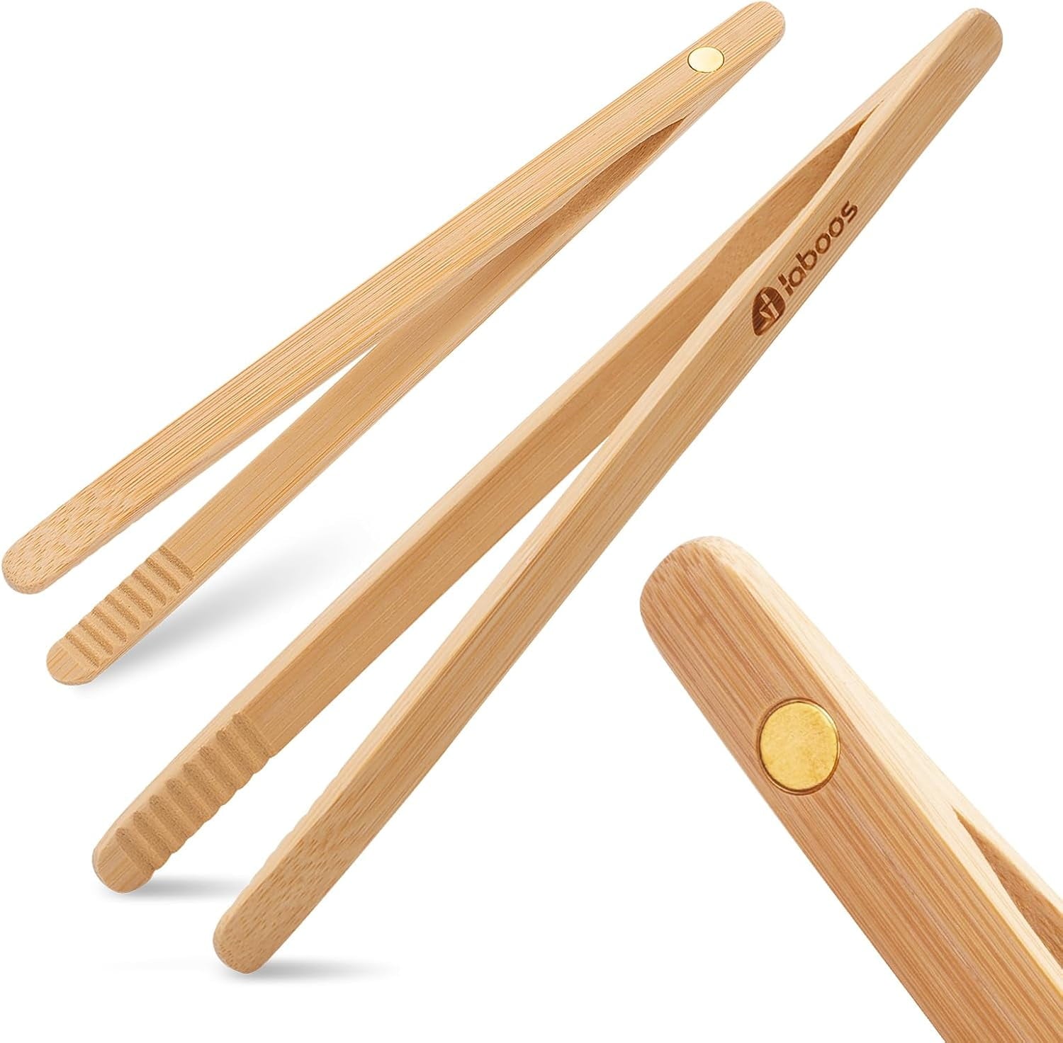 Magnetic Classic Bamboo Toast Tongs - Wood Cooking Tong,Ideal for Toaster,Fruits, Bread & Pickles, Kitchen Utensil fo...
