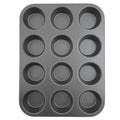 Mainstays 12-Cup Nonstick Muffin Pan, Cupcake Pan, 2.9" Diameter Cup, Gray, 1 Count