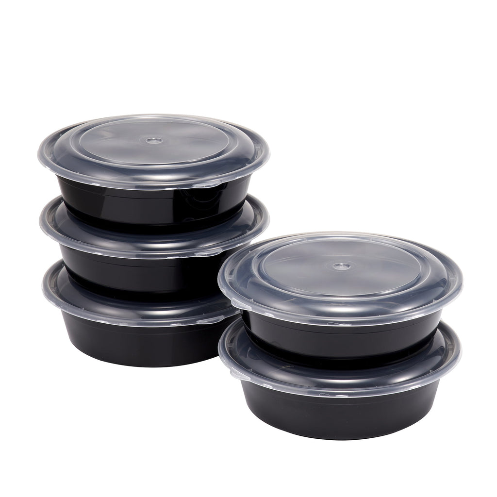 Mainstays 5-Pack Round Meal Prep Containers with Lids, 1L, BPA-Free, Microwave & Dishwasher Safe, Ideal Use for Meal ...