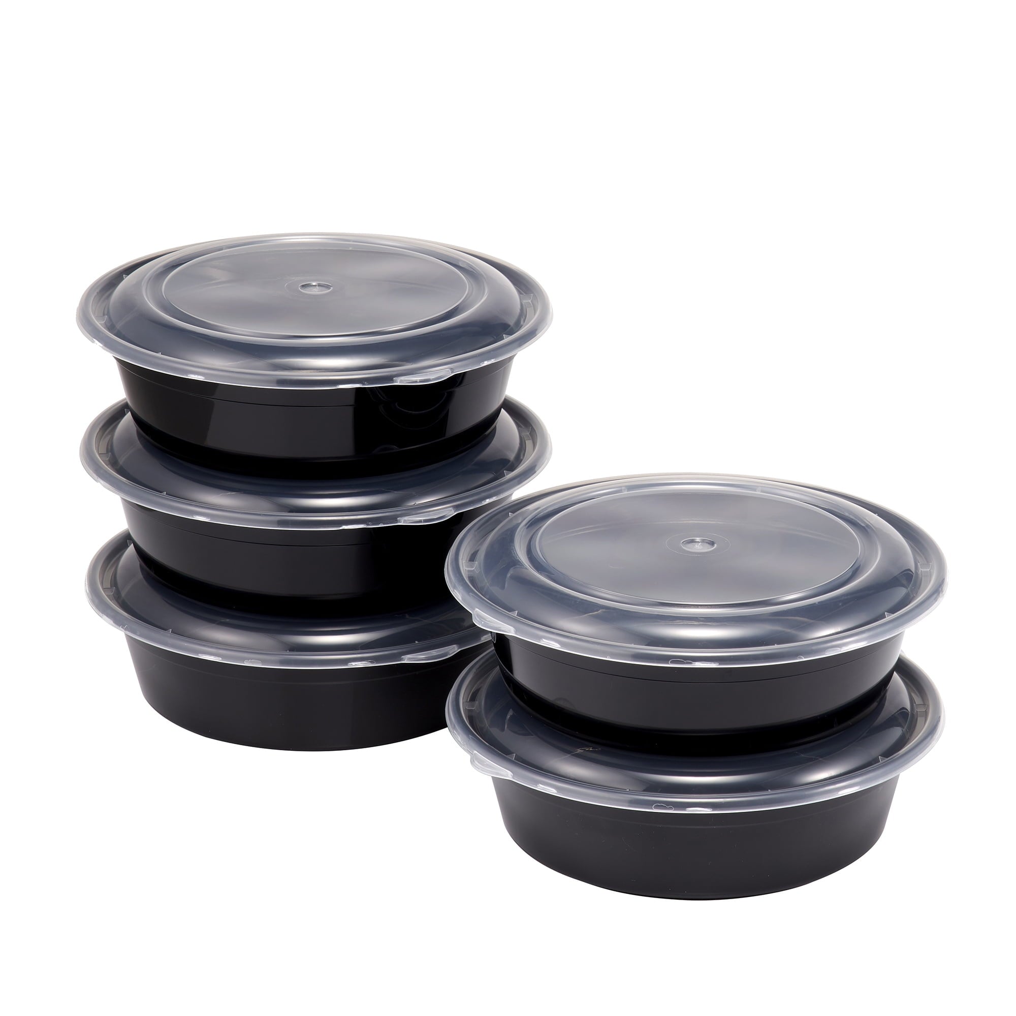 Mainstays 5-Pack Round Meal Prep Containers with Lids, 1L, BPA-Free, Microwave & Dishwasher Safe, Ideal Use for Meal ...