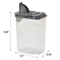 Mainstays 3.5 QT Plastic Food Dispenser, Clear with Gray Lid (1 Each) 7.5" L x 3.75" W x 9.25" H, Designed to Help wi...