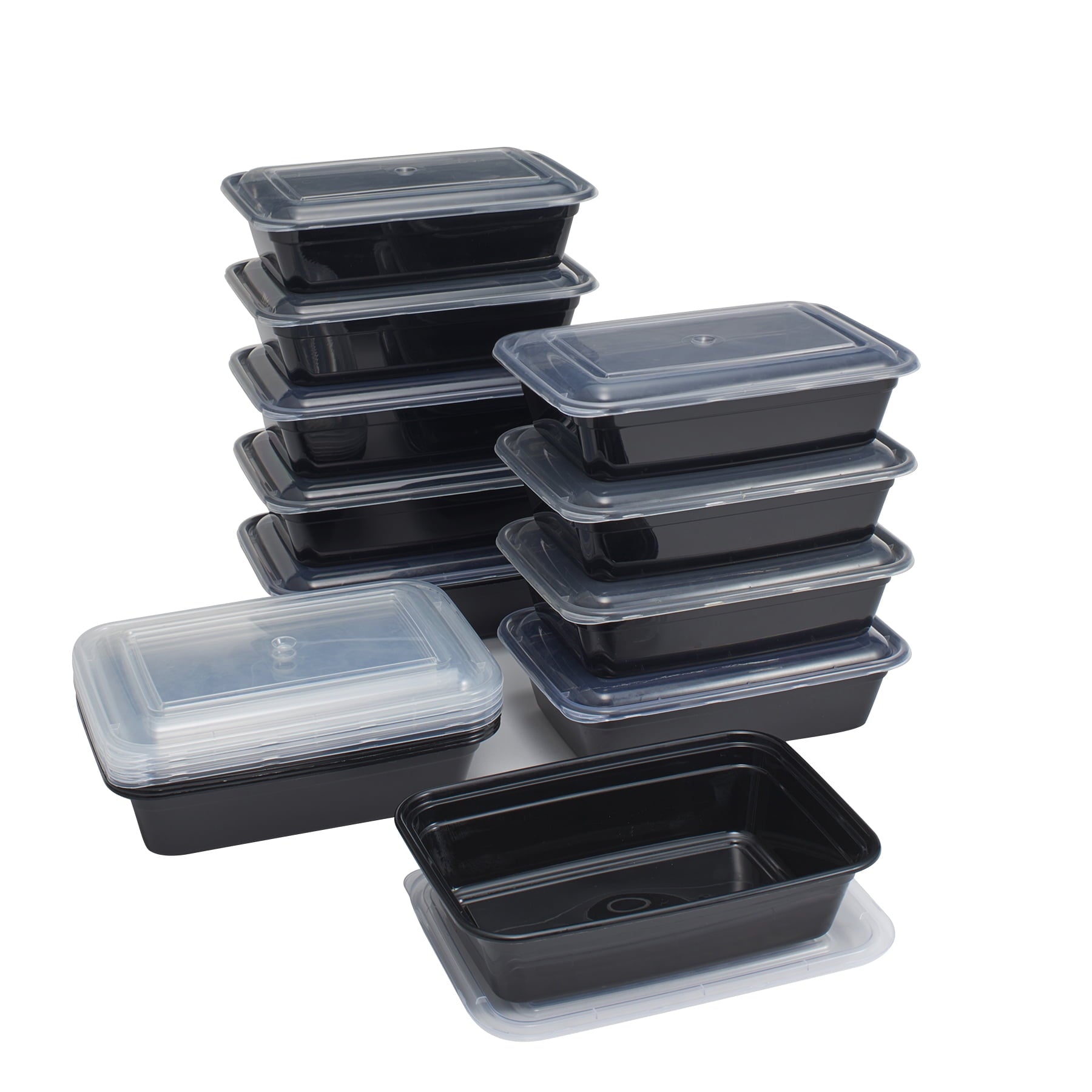 Mainstays 15-Pack Meal Prep Containers with Lids, BPA-Free, Leak-Resistant, Microwave and Dishwasher Safe, Stackable,...