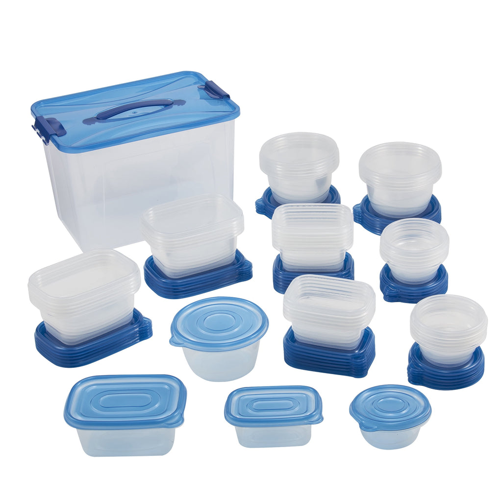 Mainstays Semi Durable 92pc Plastic Food Storage Container set, Ideal Use for Refrigeration Storage and Organization,...