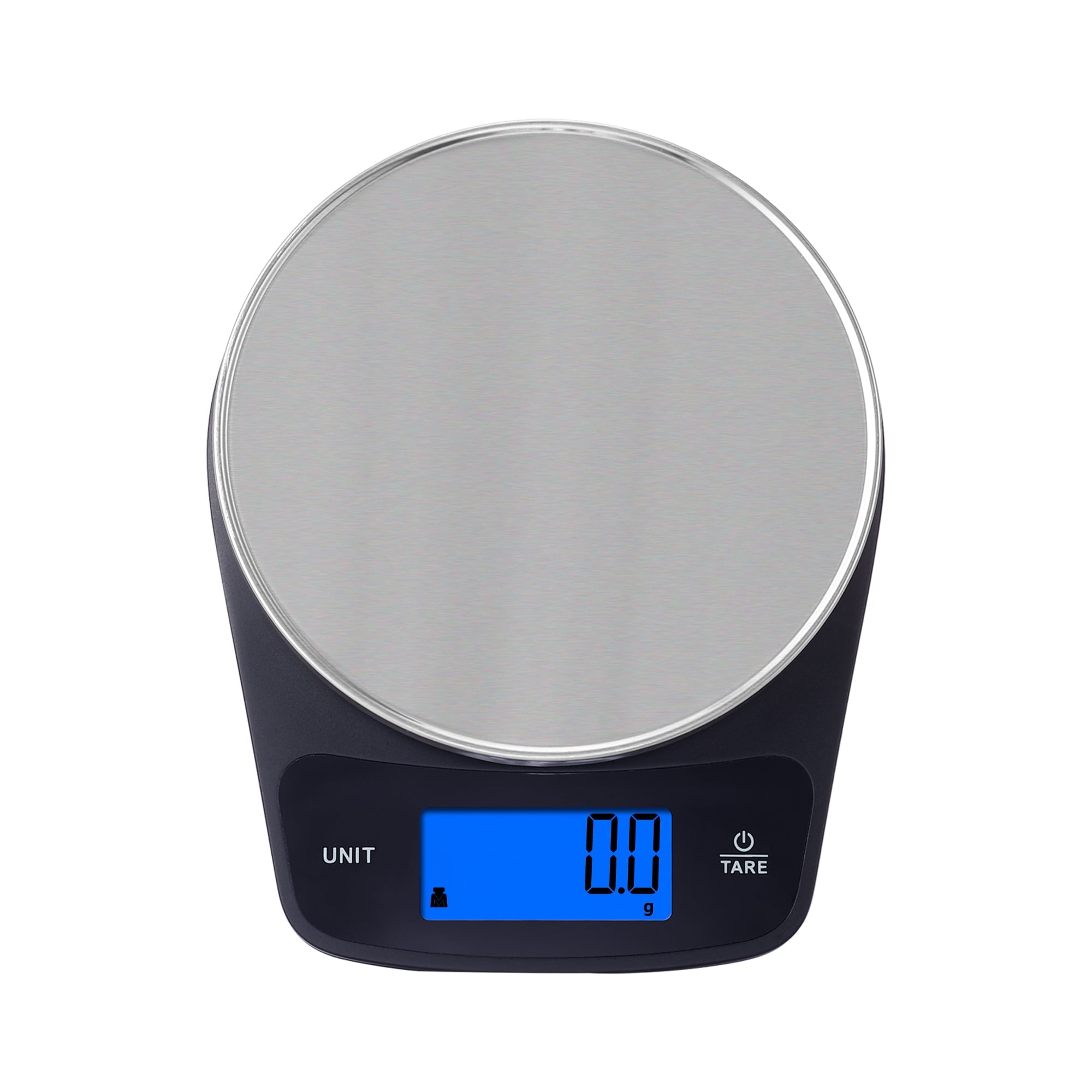 Mainstays Waterproof Digital Kitchen Scale with Blue Backlit, Black