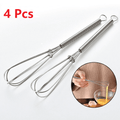 Mduoduo Mini Whisks,4 Pcs Small Stainless Steel Balloon Wire Whisk Set,Whip Mix Stir Beat,Silver